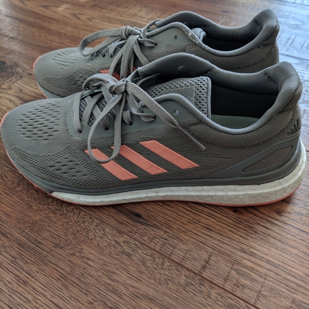 Adidas Boost Gray and Pink Runners